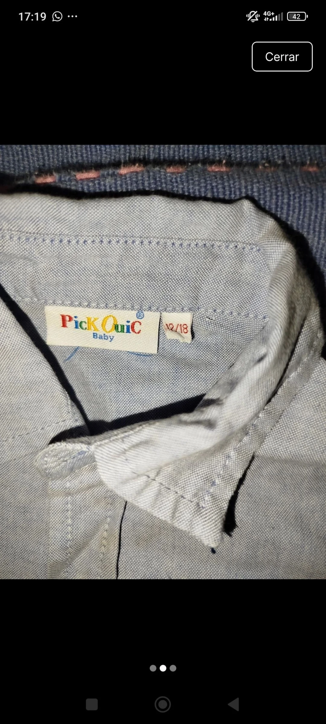 Camisa larga 12-18 meses Pickouick  – photo 3